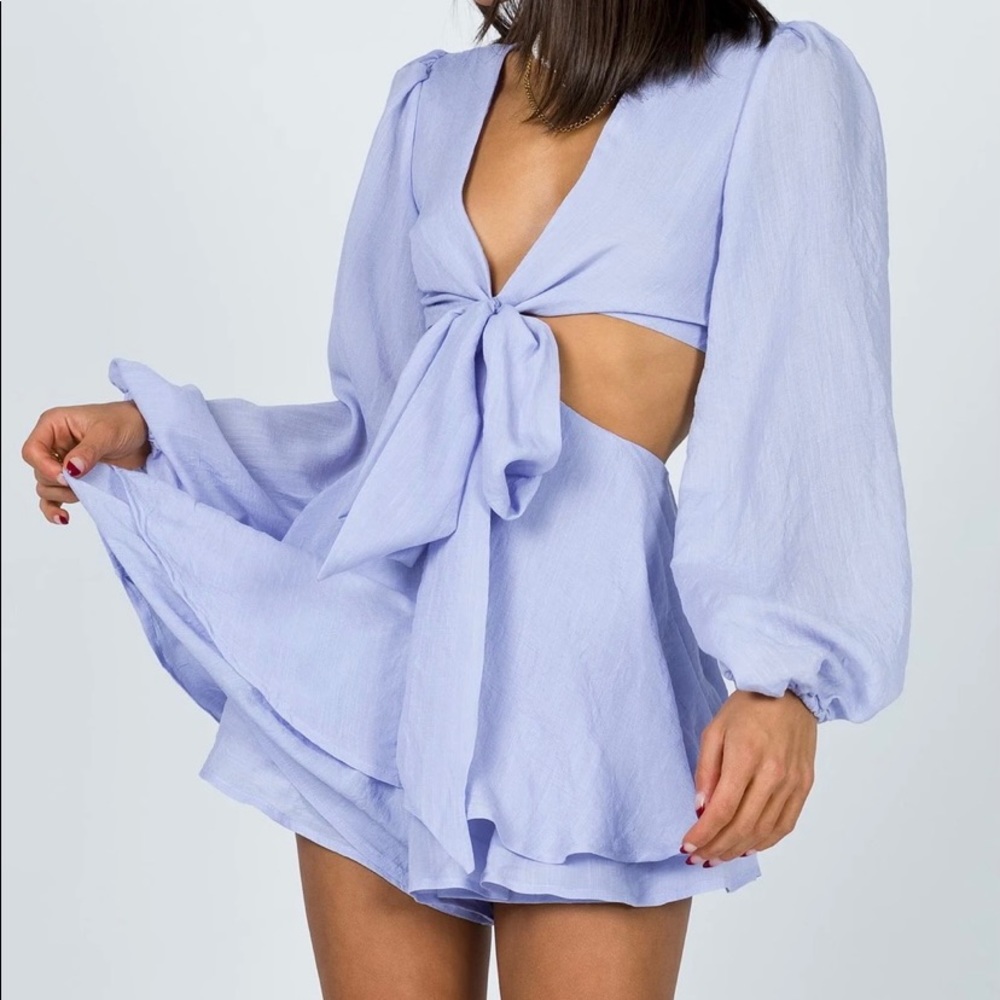 PRINCESS POLLY OCEANE PLAYSUIT ROMPER SZ 0 BLUE